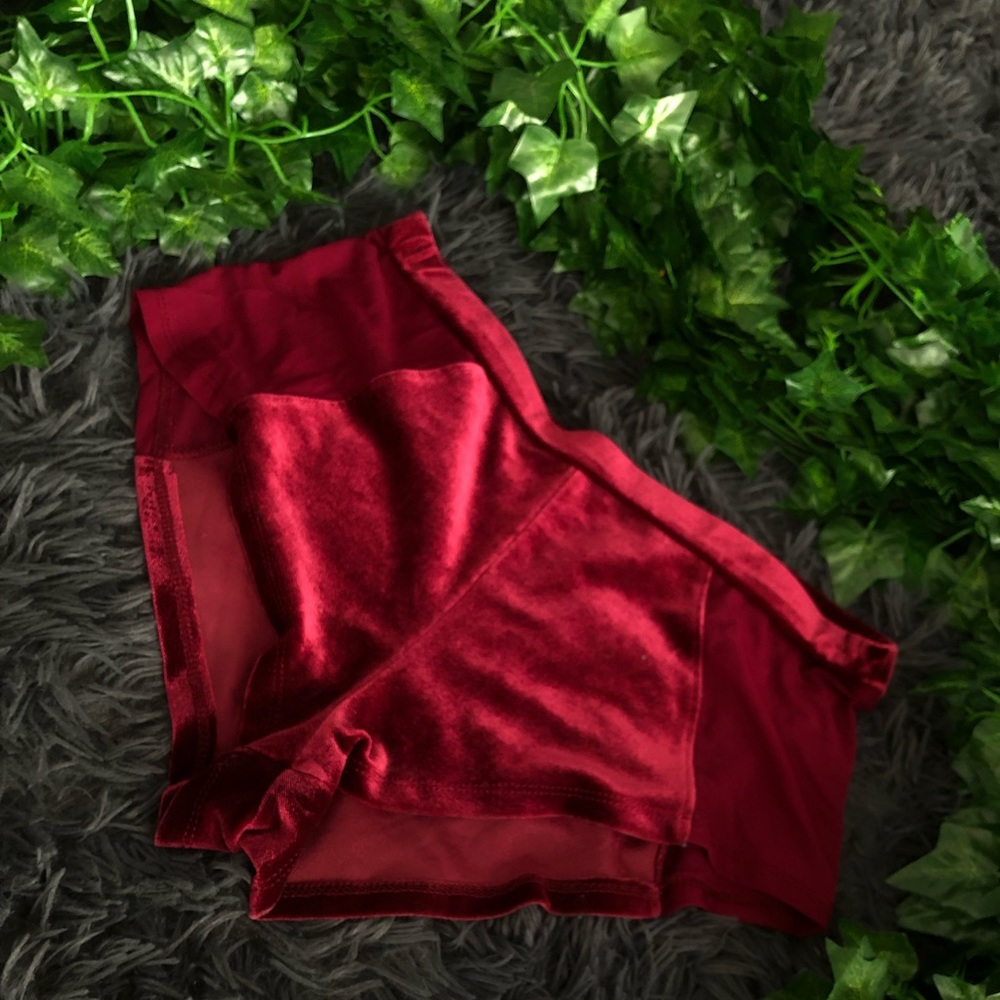 Velvet and sheer short shorts